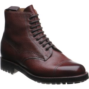 Herring Windermere mens rubber-soled boots in burgundy grain