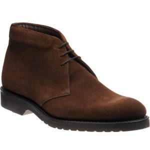 Loake Altman mens rubber-soled boots in brown suede