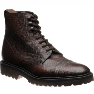 Loake Aquarius mens rubber-soled boots in dark brown grain
