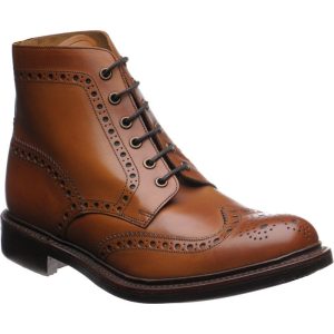 Loake Bedale mens rubber-soled brogue boots in tan