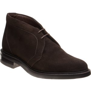 Loake Berkeley mens rubber-soled Chukka boots in dark brown suede
