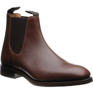 Loake Chatsworth (Rubber) mens rubber-soled Chelsea boots in brown waxy calf