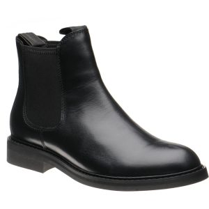 Loake Ducksworth mens rubber-soled Chelsea boots in black waxy calf
