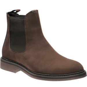 Loake Ducksworth mens rubber-soled Chelsea boots in brown oiled nubuck