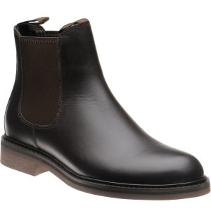 Loake Ducksworth mens rubber-soled Chelsea boots in dark brown waxy calf