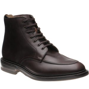Loake Gisbourne mens boots in dark brown waxy