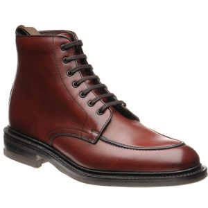 Loake Gisbourne mens rubber-soled boots in seared mahogany calf