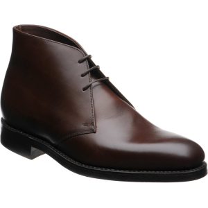 Loake Pimlico mens rubber-soled Chukka boots in dark brown calf