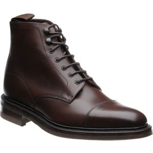 Loake Roehampton mens rubber-soled boots in dark brown calf