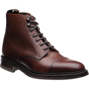 Loake Roehampton mens rubber-soled boots in oxblood calf grain