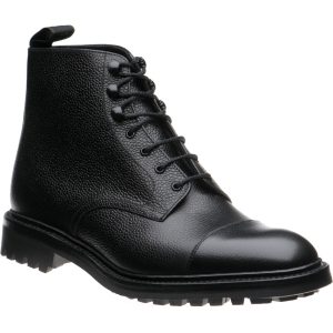 Loake Sedbergh mens rubber-soled boots in black grain calf