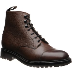 Loake Sedbergh mens rubber-soled boots in dark brown grain calf