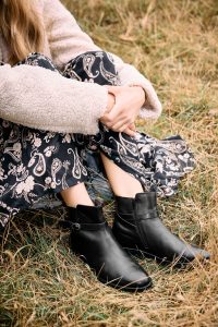 Lts Black Leather Buckle Detail Ankle Boots In Standard Fit Size 9