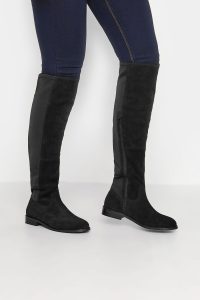 Lts Black Over The Knee 50/50 Suede Boot In Standard Fit Size 11