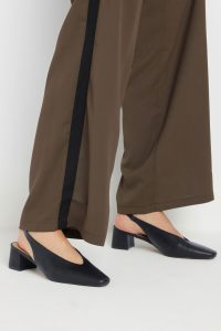 Lts Black Square Slingback Block Heel In Standard Fit Size Standard > 12