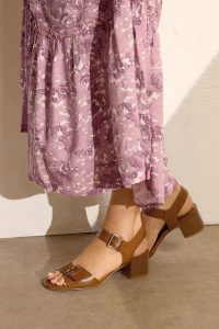 Lts Brown Buckle Block Heel In Standard Fit Size Standard > 13