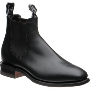 RM Williams Comfort Craftsman mens rubber-soled Chelsea boots in black calf