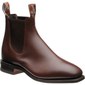 RM Williams Comfort Craftsman mens rubber-soled Chelsea boots in dark tan calf