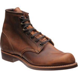 Red Wing Blacksmith mens rubber-soled boots in copper rough and tough leather