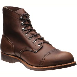 Red Wing Iron Ranger mens rubber-soled boots in amber harness