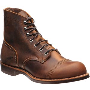 Red Wing Iron Ranger mens rubber-soled boots in copper rough and tough