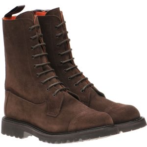 Trickers Lucia ladies rubber-soled boots in cafe repello suede
