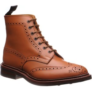 Trickers Stow (Rubber) mens rubber-soled brogue boots in c shade calf