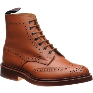Trickers Stow mens brogue boots in c shade calf