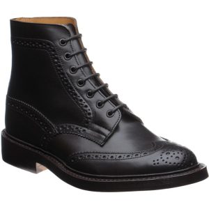 Trickers Stow mens brogue boots in espresso calf
