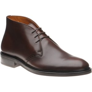 Wildsmith Model 12 mens rubber-soled Chukka boots in dark brown calf