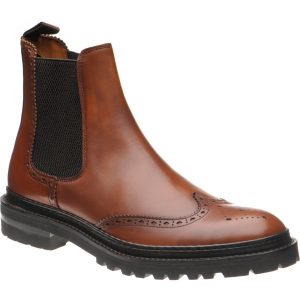 Wildsmith Model 78 mens rubber-soled brogue boots in british tan calf