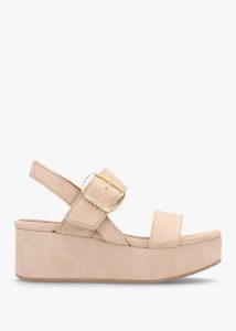 ALPE Altona Beige Suede Flatform Sandals 