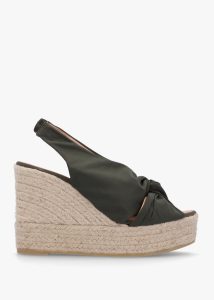 Gaimo Anca Green Twist Knot Wedge Espadrille Sandals 