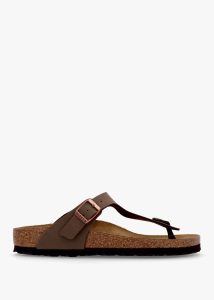 BIRKENSTOCK Gizeh Narrow Fit Mocca Birko-Flor Sandals 
