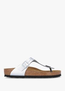 BIRKENSTOCK Gizeh Silver Birko-Flor Sandals 