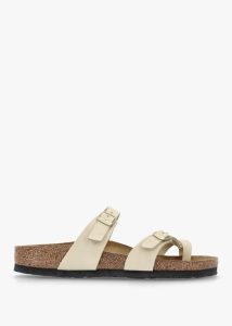 BIRKENSTOCK Mayari Ecru Nubuck Leather Sandals 