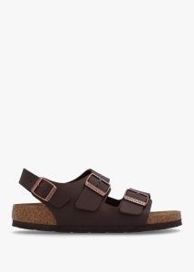 BIRKENSTOCK Milano Dark Brown Birko-Flor Sandals 