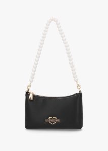 LOVE MOSCHINO Black Pearl Handle Shoulder Bag 