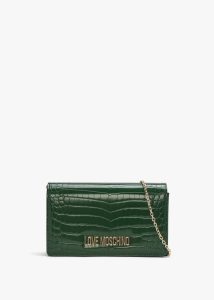 LOVE MOSCHINO Classic Croc Verde Cross-Body Bag 