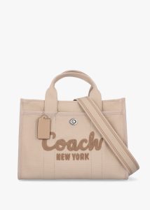 COACH Cargo Dark Natural Canvas Tote Bag 