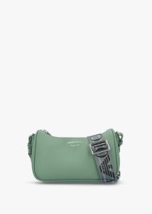 EMPORIO ARMANI Lilly Sage Urban Chic Pebbled Baguette Bag 