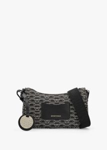 EMPORIO ARMANI Lilly Logo Nero Ecru Baguette Bag 