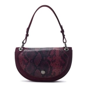 Moda In Pelle Fillipa Bag Burgundy Snake Print