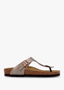 BIRKENSTOCK Gizeh Narrow Fit Graceful Taupe Birko-Flor Sandals 