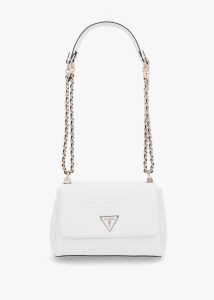 GUESS Etel Woven White Cross-Body Bag 