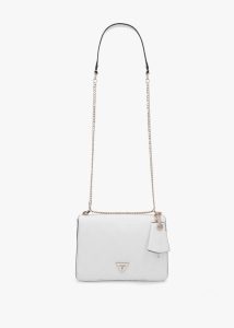 GUESS Jena White Logo Stamp Cross-Body Bag 