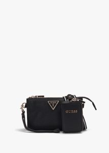 GUESS Mini Latona Tri Coal Logo Top Zip Cross-Body Bag 