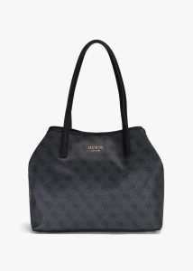 GUESS Vikky II Coal Logo Tote Bag 