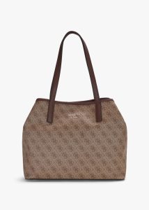 GUESS Vikky II Latte Logo Tote Bag 