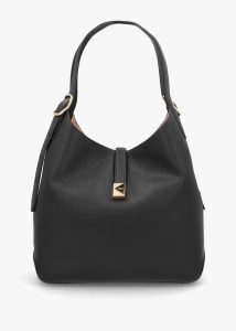 KATE SPADE Large Deco Black Leather Shoulder Bag 